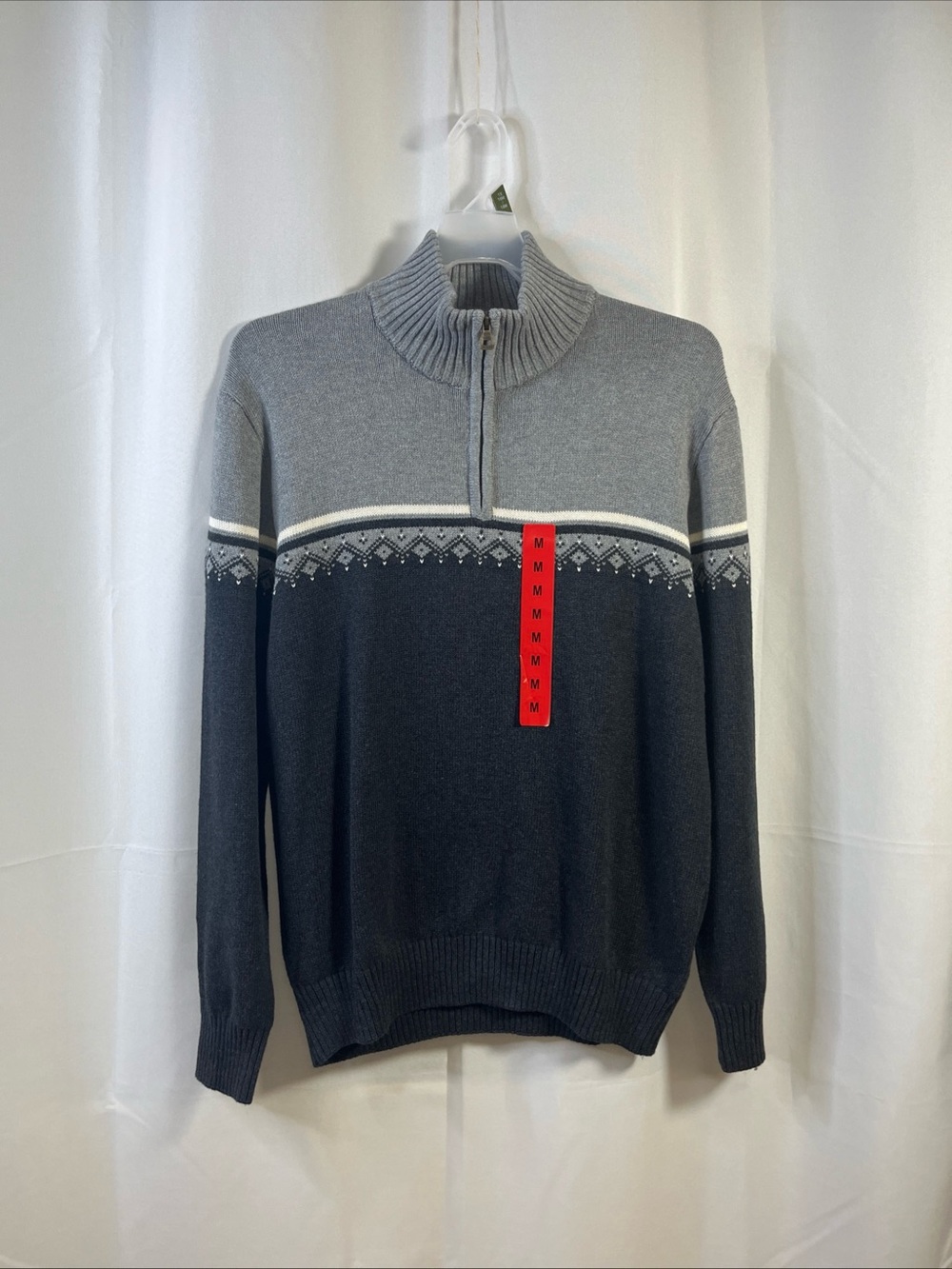 Weatherproof Vintage Men's Christmas Holiday 1/4 ZIP Sweater Medium